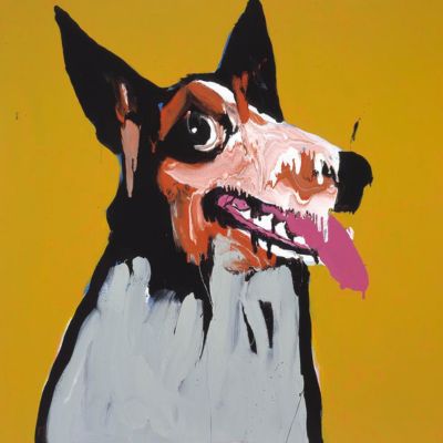 A painting of a dog
